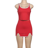 Umbilical short skirt set