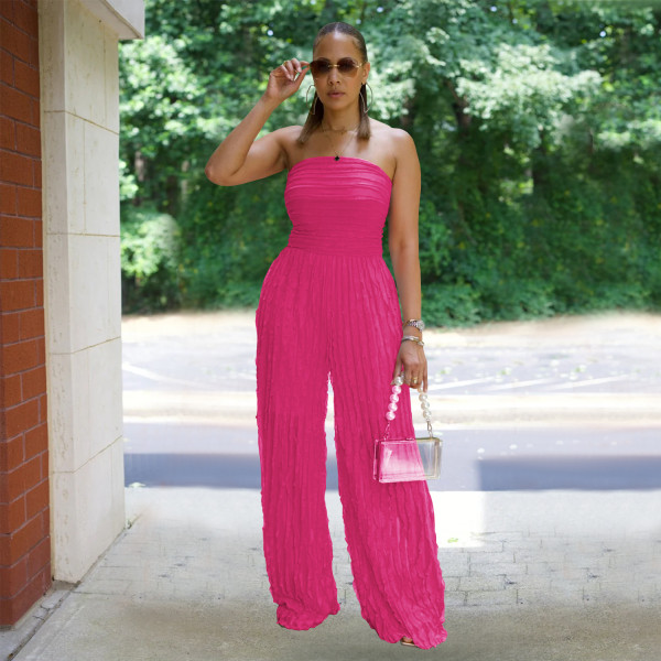 Loose wave patterned jumpsuit