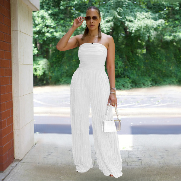 Loose wave patterned jumpsuit