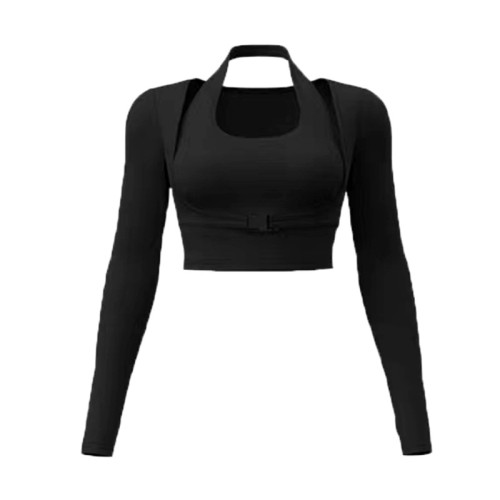 Two fake running speed dry long sleeved tops with chest cushions CX8017