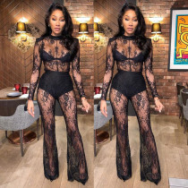 Lace see through oversized jumpsuit