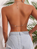Colorful chain shell bead top vest
