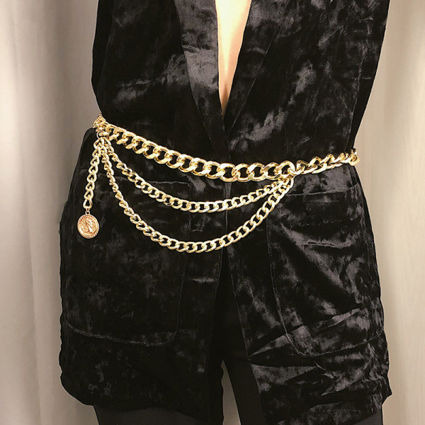Exaggerated body chain and waist chain