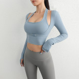 Two fake running speed dry long sleeved tops with chest cushions CX8017