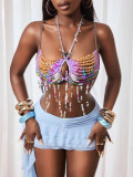 Pearl tassel body chain hanging neck, outer top, suspender, chest decoration