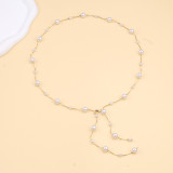 Imitation pearl waist chain, metal chain, body chain