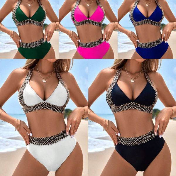 Waist cinching quick drying bikini swimsuit
