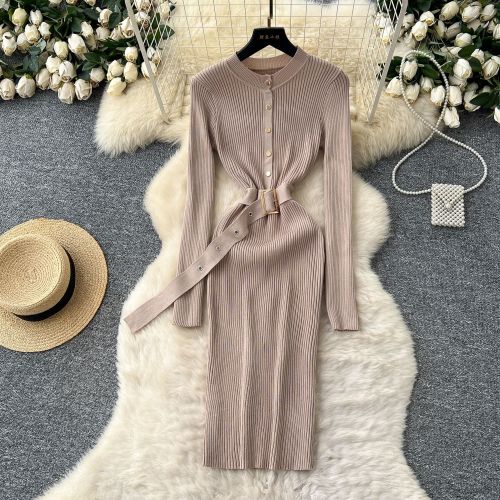Knitted long sleeved dress
