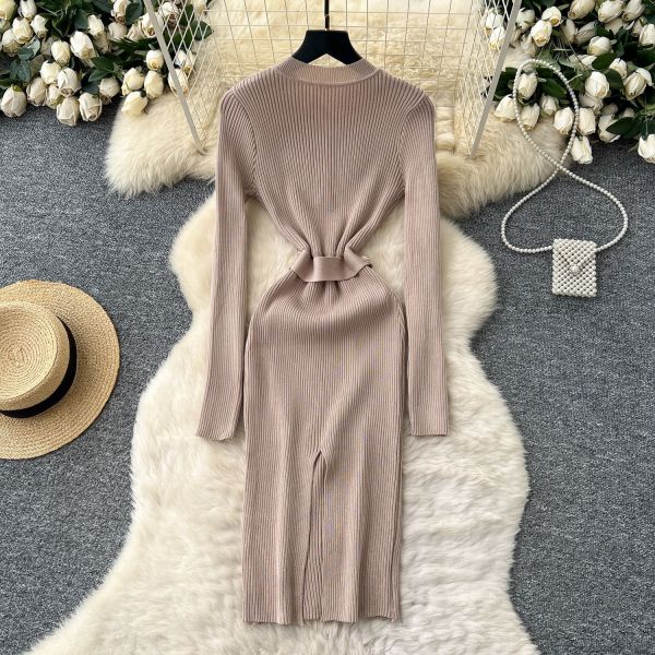 Knitted long sleeved dress