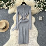 Knitted long sleeved dress