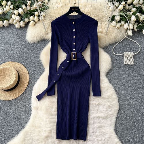 Knitted long sleeved dress