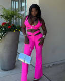 Neck hanging vest, metal decorative pants, sports suit