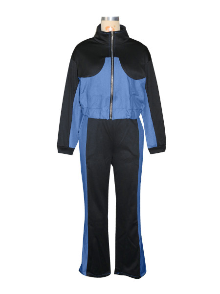 Cowboy splicing set, jacket, long pants two-piece set