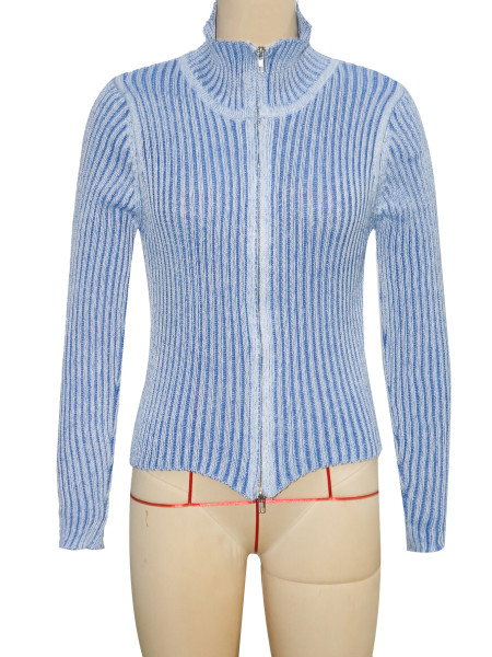 Knitted cardigan zipper slim fit sweater jacket