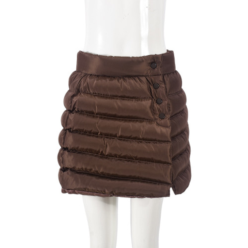 Splash proof cotton half skirt with hip wrap
