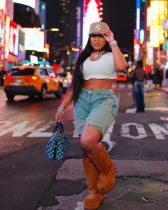 Star tassel fringed loose straight denim shorts Star tassel fringed loose straight denim shorts