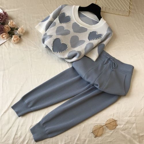 Knitted short sleeved pants two-piece set
