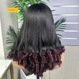 16-inch lace wig made of non-glued real human hair