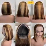 Lace-up glue-free human hair wig
