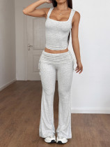 Sports Solid Color Women's Pants Set