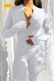 Pit stripe invisible zipper sports jumpsuit