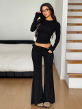 Sports long sleeved T-shirt long pants two-piece set
