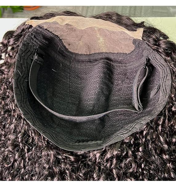 Lace-up glue-free human hair wig