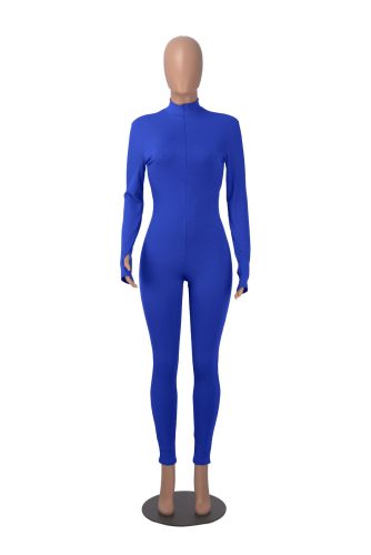 Pit stripe invisible zipper sports jumpsuit