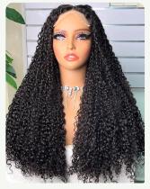 Lace-up glue-free human hair wig