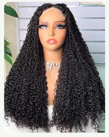 Lace-up glue-free human hair wig