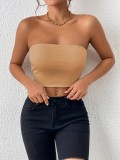 crop top and camisole one-piece dress with straps, worn as an outer top or bra top