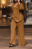 Thick suede sleeve split two-piece set