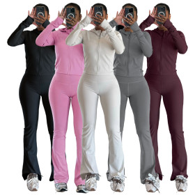 Tight fitting quick drying zipper yoga exercise set
