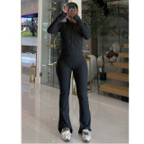 Tight fitting quick drying zipper yoga exercise set