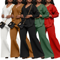 Thick suede sleeve split two-piece set