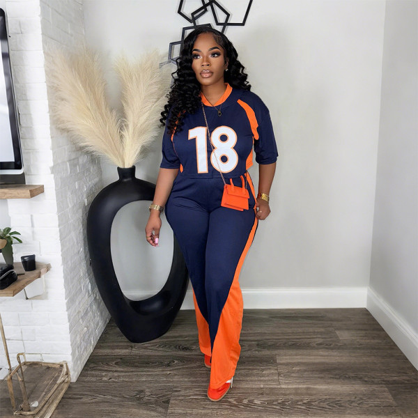 Half sleeved top paired with pants two-piece set