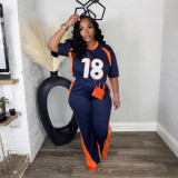 Half sleeved top paired with pants two-piece set