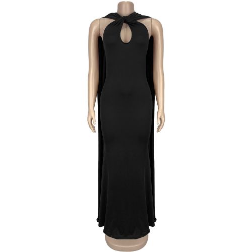 Ribbon solid color dress