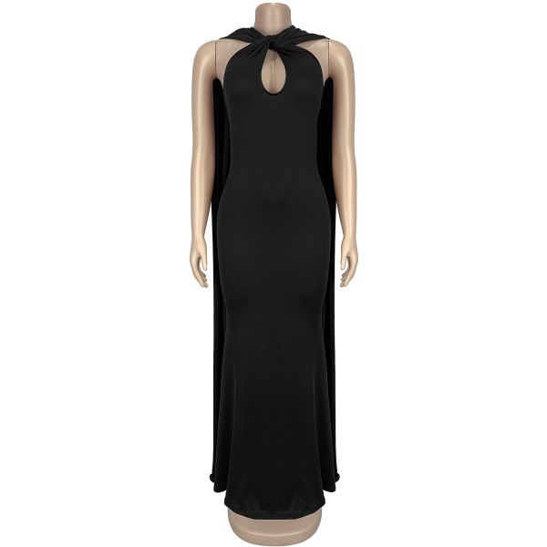 Ribbon solid color dress