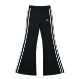 Low waisted patchwork elastic sports micro flared pants