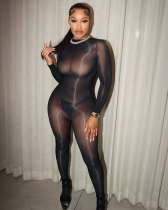 Perspective tight fitting seamless and fun jumpsuit