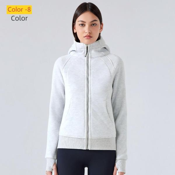 Thick and warm hooded sweatshirt jacket top