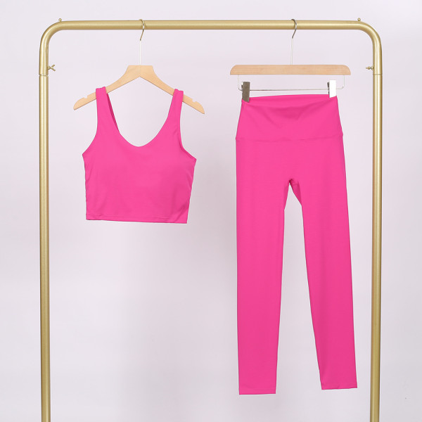 U-shaped Sports Vest Cropped Pants Vest Yoga Sets  848454740524