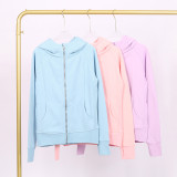 LU yoga suit women's zipper jacket slim fit sports hoodie LU114