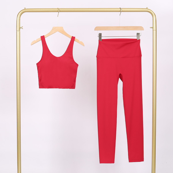 U-shaped Sports Vest Cropped Pants Vest Yoga Sets  848454740524