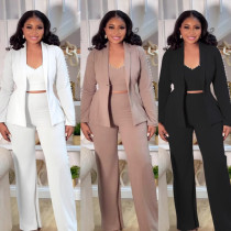 Pearl collar suit three piece set Pearl collar suit three piece set