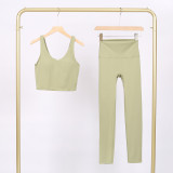 U-shaped Sports Vest Cropped Pants Vest Yoga Sets  848454740524