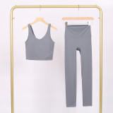 U-shaped Sports Vest Cropped Pants Vest Yoga Sets  848454740524