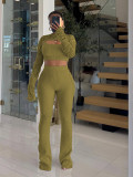 Hollow knit three piece set