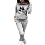 Two piece set of fleece hoodie and hooded sweatshirt